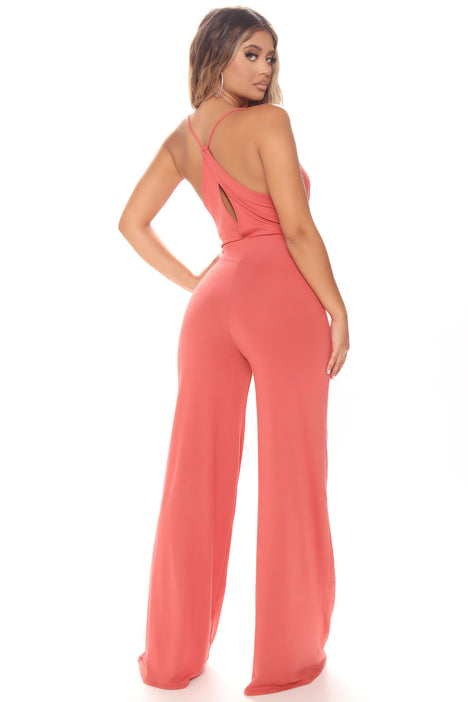 Sort Through It Ribbed Jumpsuit - Taupe
