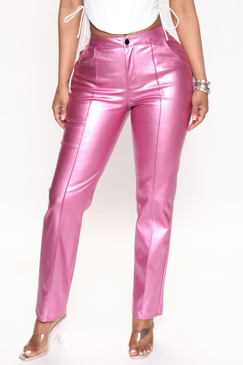 A Different Galaxy Faux Leather Pant 29 - Pink | Fashion Nova, Pants ...