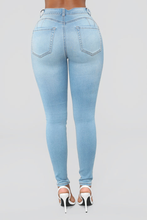 Alexa High Rise Booty Lifter Skinny Jeans - Light Blue Wash | Fashion Nova,  Jeans | Fashion Nova