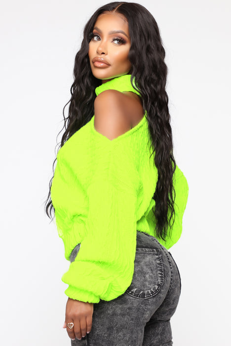 Cropped neon sweater store
