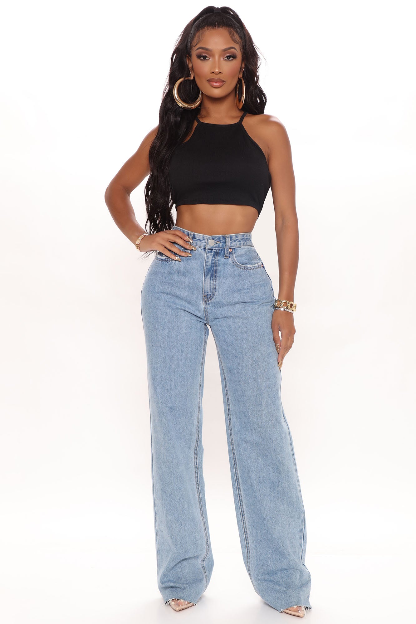 Winona 90 s Wide Leg Jeans Medium Blue Wash