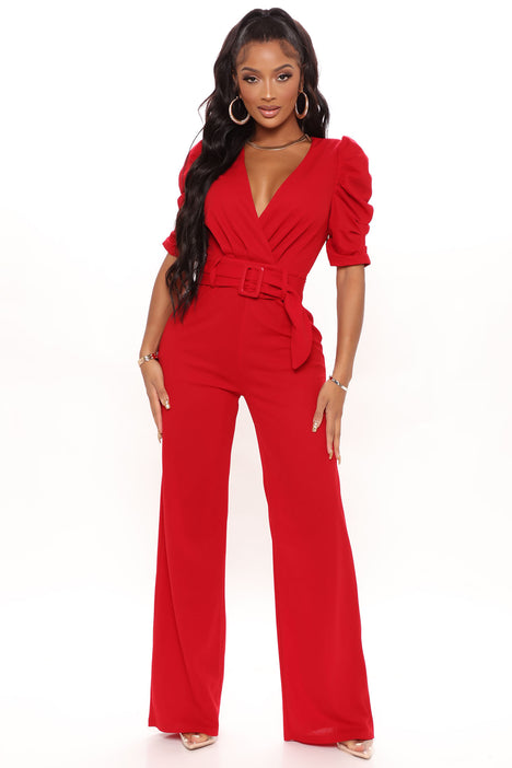 Fashion nova cheap red jumpsuit