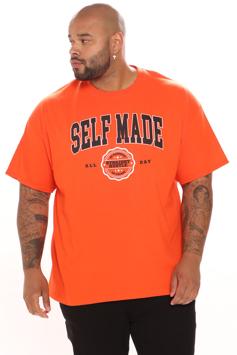 Self Made Collegiate Short Sleeve Tee - Orange | Fashion Nova, Mens ...