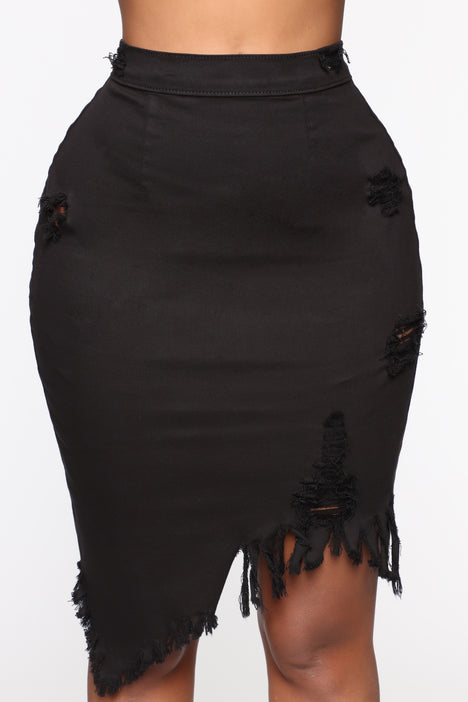 Black pencil store skirt fashion nova