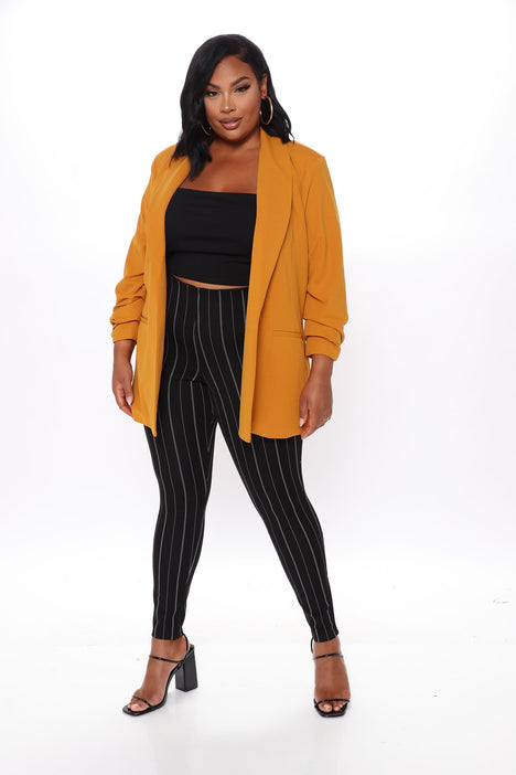 Mustard yellow clearance plus size blazer
