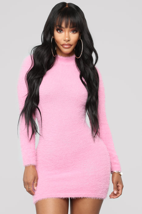 Fashion nova fuzzy dress hotsell
