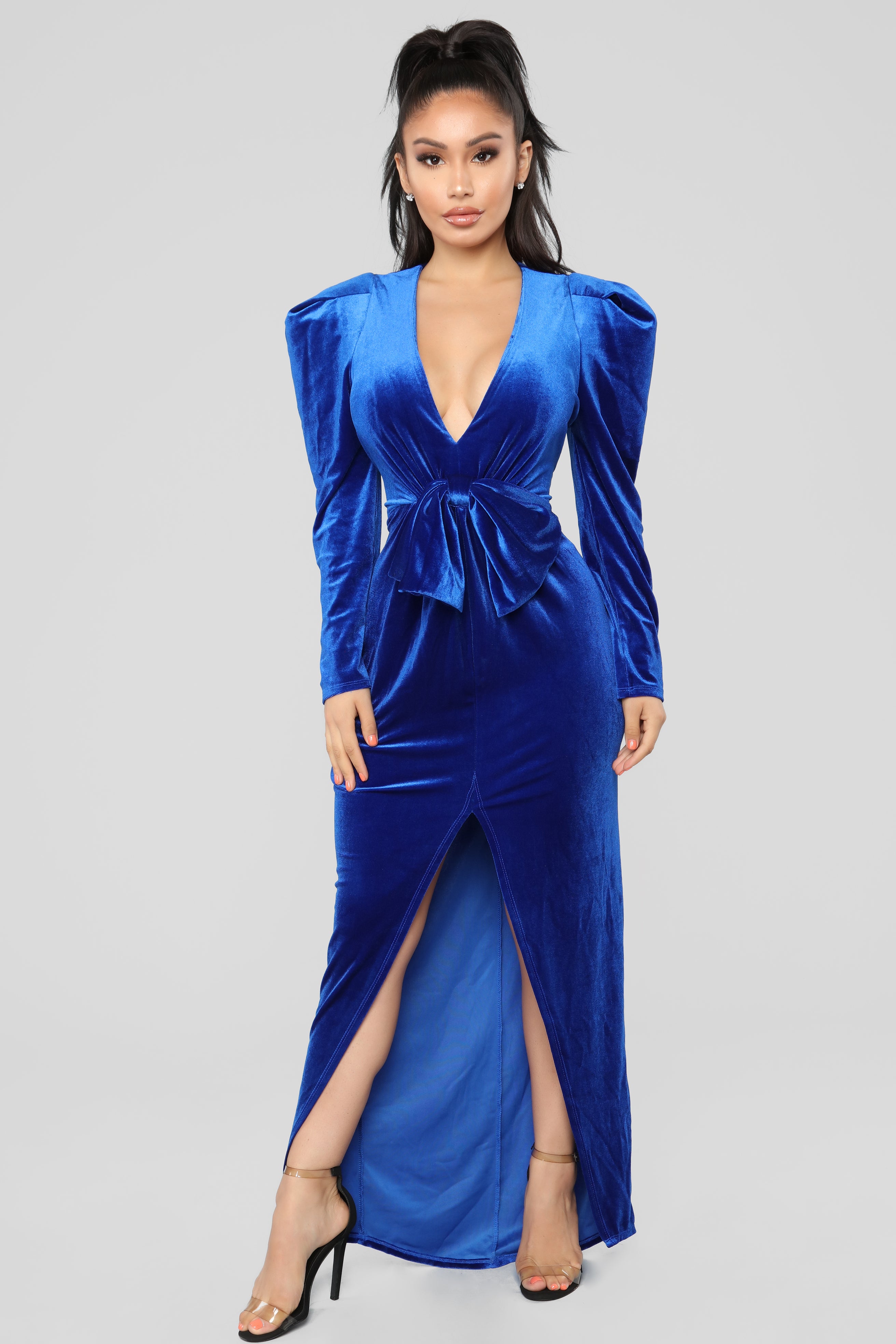 I Slay Velvet Dress Royal