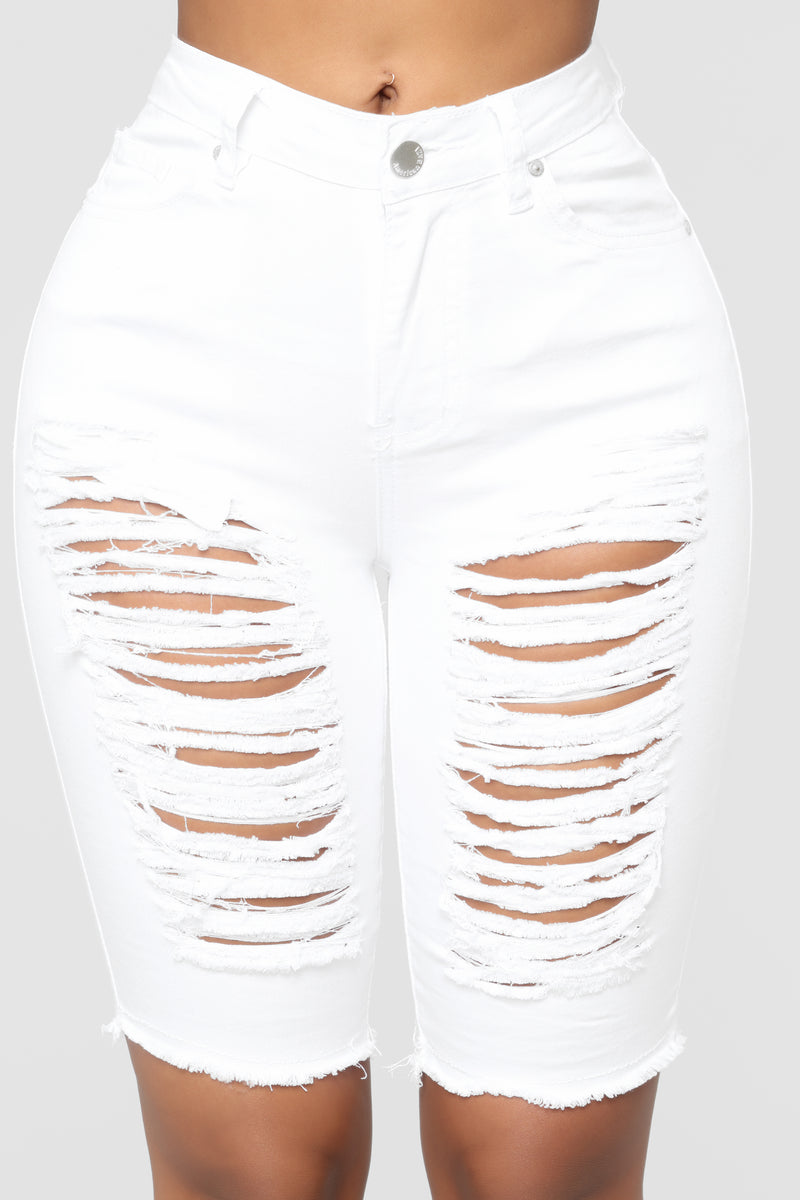Wave Crasher Bermuda Shorts - White | Fashion Nova, Jean Shorts ...