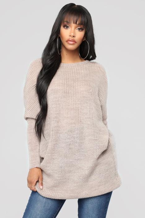Alyssa Oversize Sweater Dress Taupe