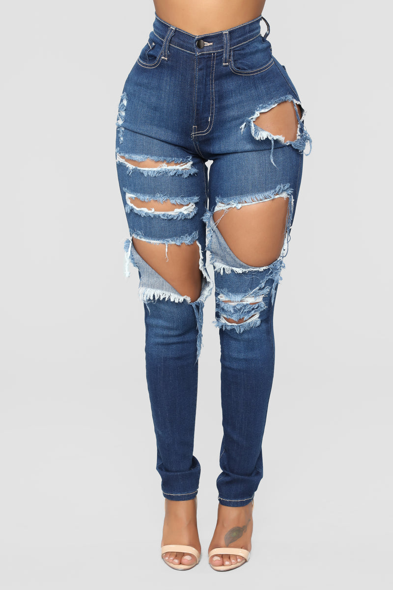 In The Thick Of It Distressed Jeans - DarkDenim | Fashion Nova, Jeans ...