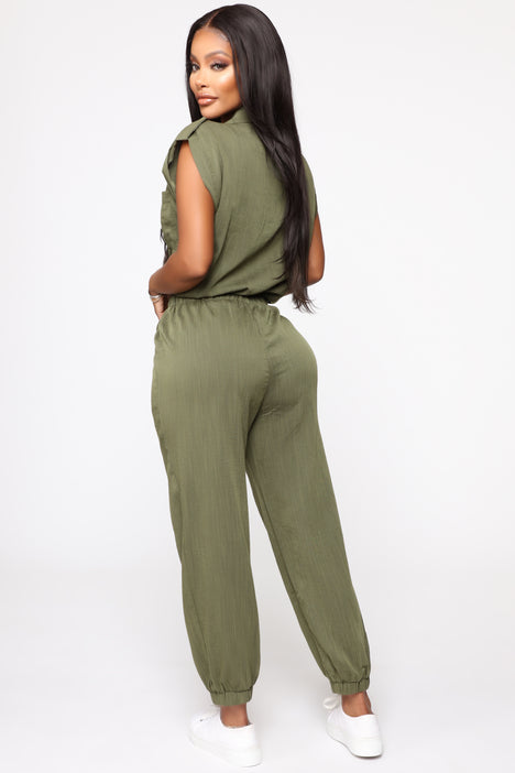 Fashion nova sale olive green jumpsuit