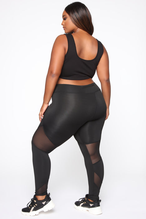 Mesh It Up Active Leggings - Black, Fashion Nova, Leggings