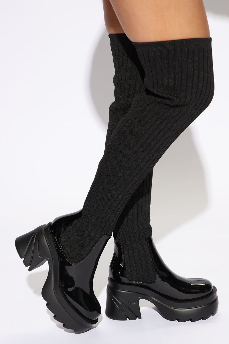 Whole Lotta Love Over The Knee Boots - Black | Fashion Nova, Shoes ...
