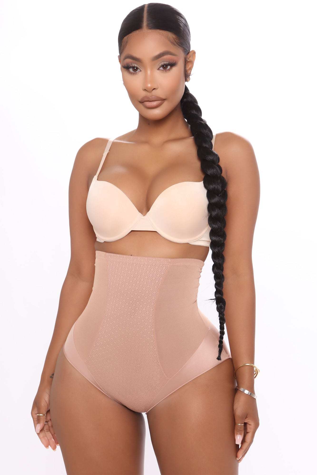Hold Me Tight Waist Cinching Lace Panty - Nude