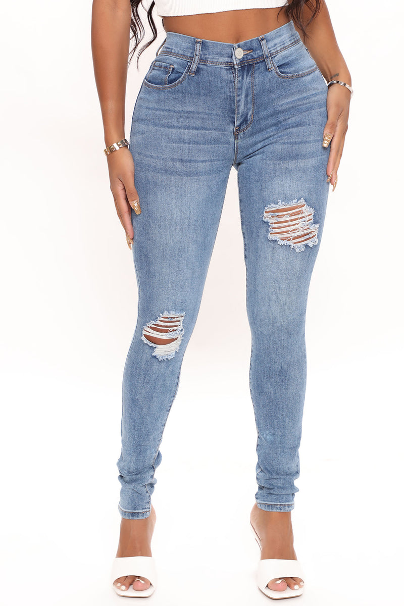 No Problem No Gap Proof Skinny Jeans - Medium Blue Wash | Fashion Nova ...