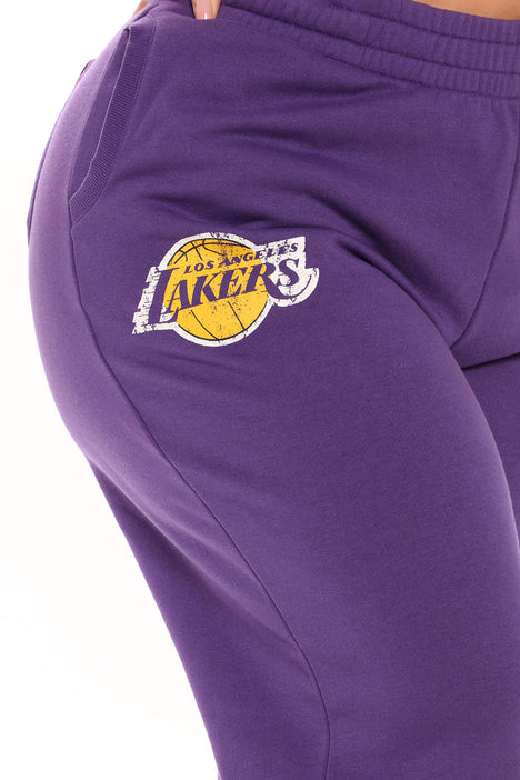 Purple GIRLS & TEENS Girl's NBA Los Angeles Lakers Licensed Wide Leg  Sweatpants 2109376