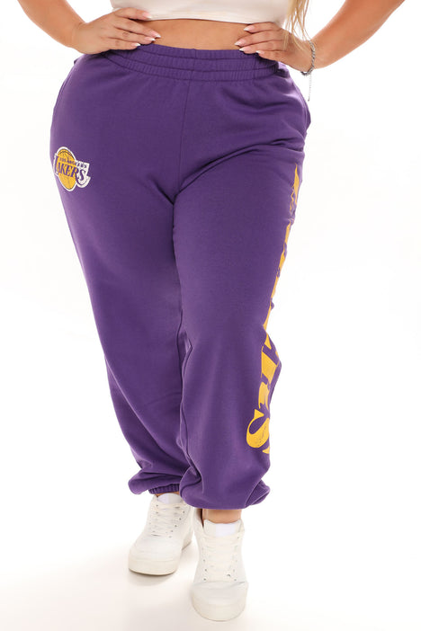 NBA On The Rebound Lakers Sweatpants - Purple