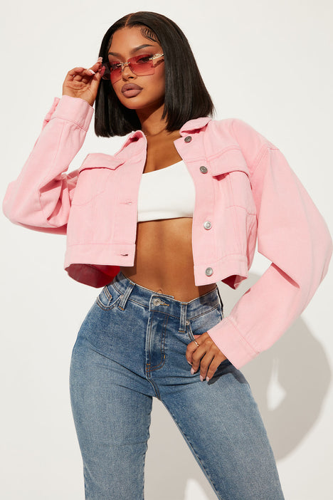 Tickled Pink Denim Jacket Pink Fashion Nova Jackets Coats
