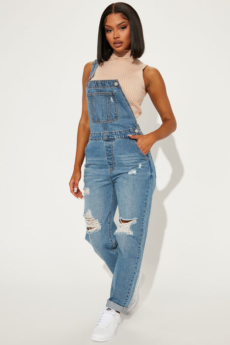 Denim overalls fashion nova on sale