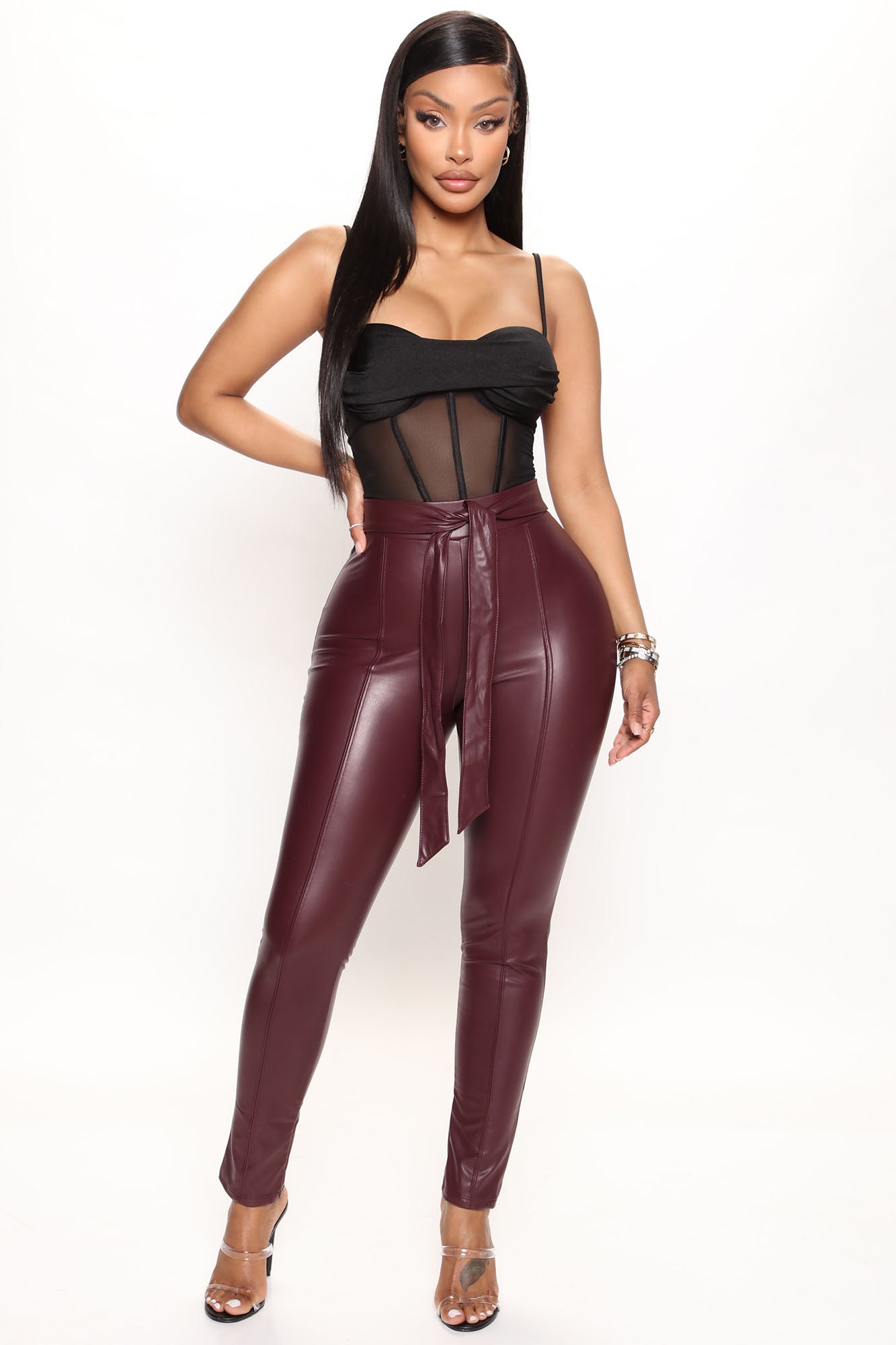 Discover 80+ wine leather pants super hot