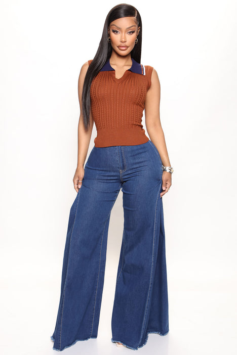 Public Affair Ultra Wide Leg Jeans - Dark Denim | Fashion Nova