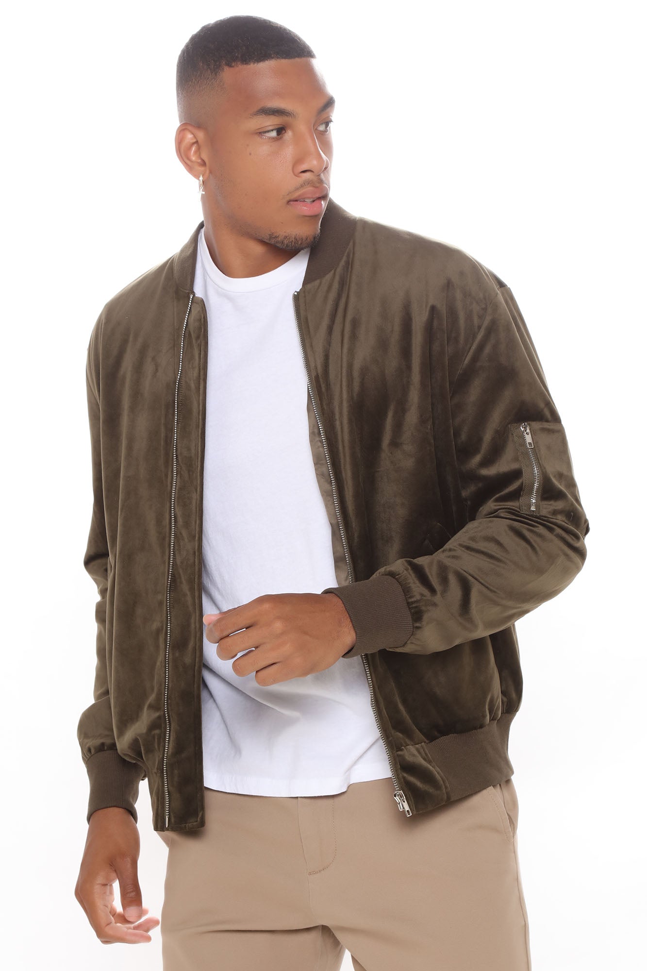 Mason Velour Bomber Jacket Olive Fashion Nova Mens Jackets