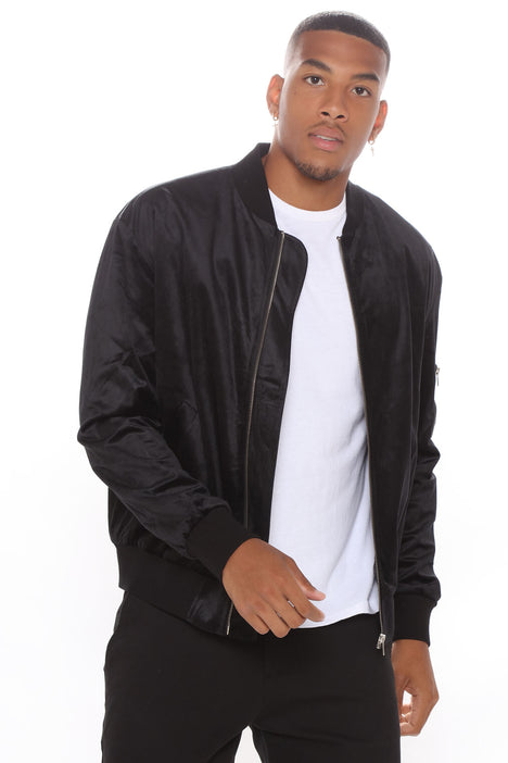 Mason Velour Bomber Jacket Black