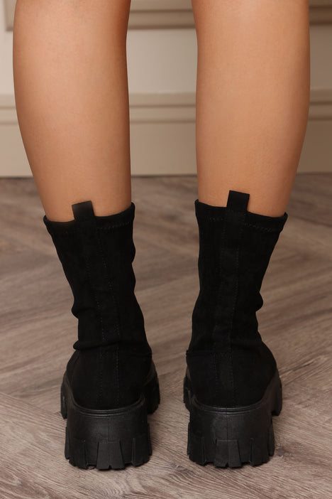 Exactly That Lug Sole Booties Black Fashion Nova Shoes