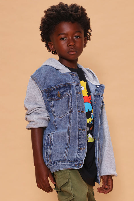 Kids hooded denim jacket best sale