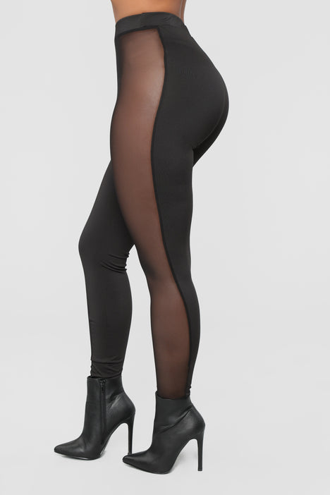 Celena Mesh Leggings - Black