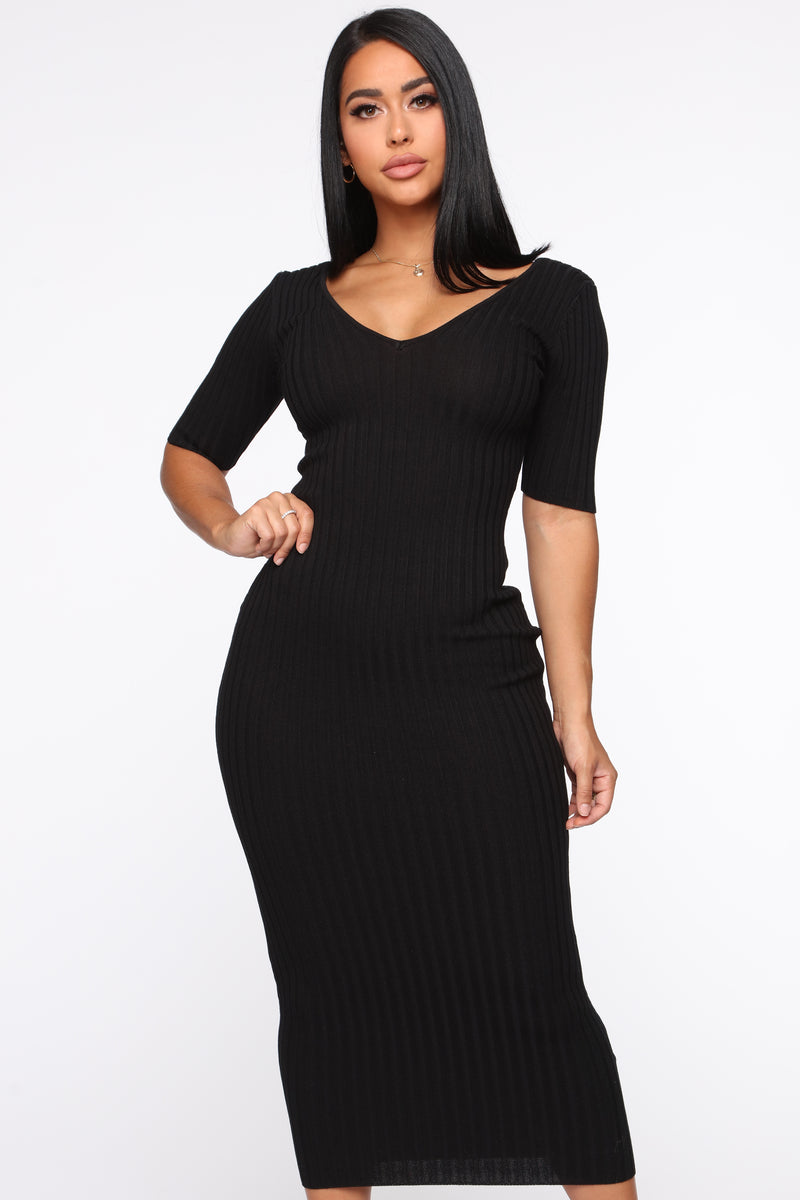 Kayla Sweater Dress - Black | Fashion Nova, Dresses | Fashion Nova