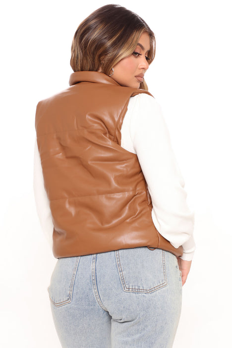Womens faux clearance leather vest