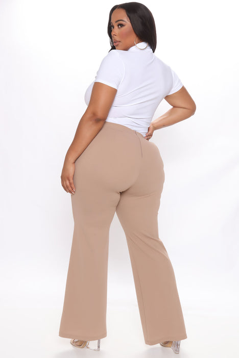 Call It Even Wide Leg Dress Pants - Taupe