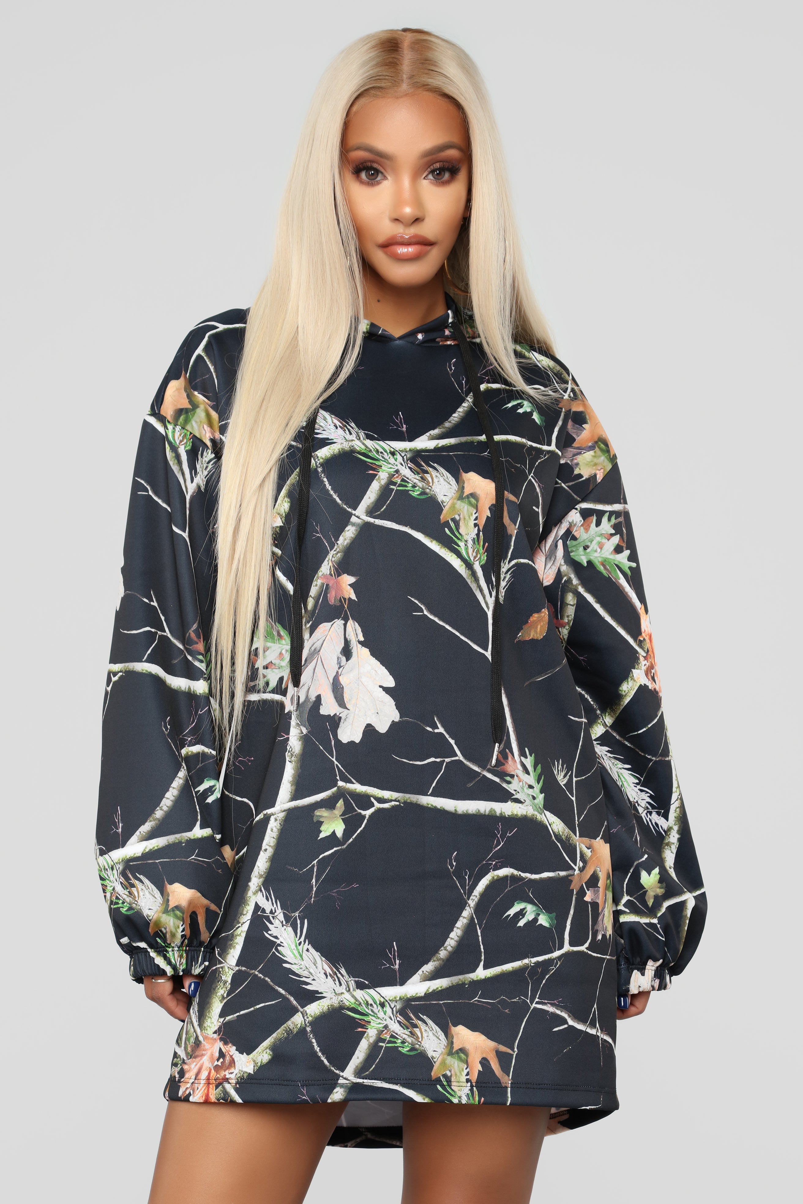 Wilderness Hunter Camo Sweatshirt Tunic Black Fashion Nova