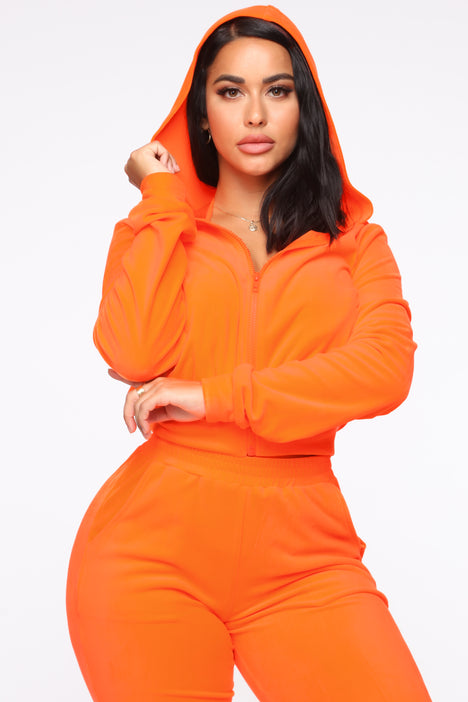 Neon orange tracksuit cheap