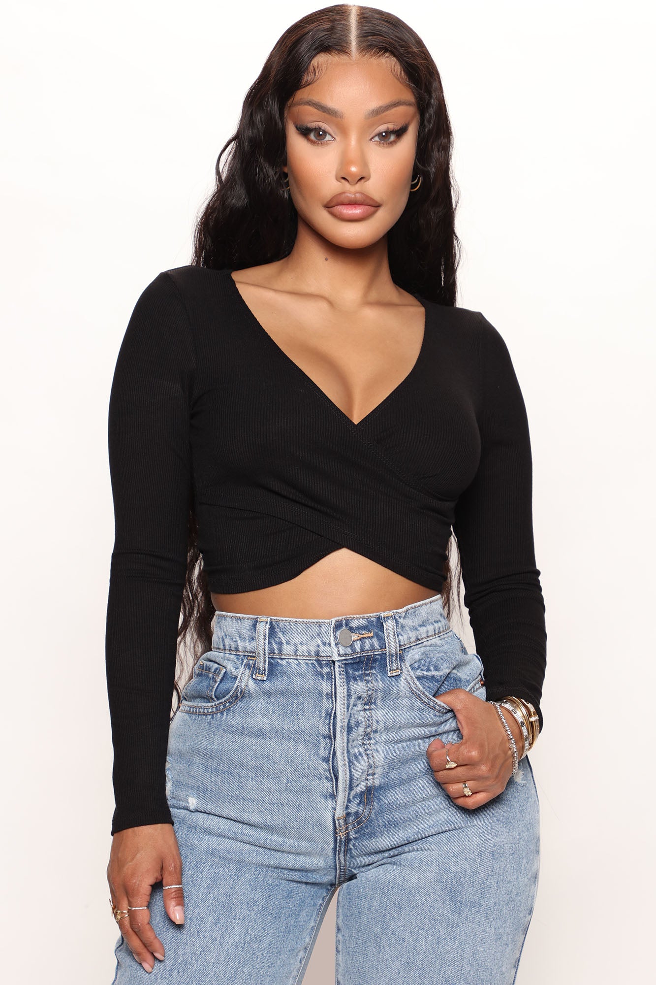 Long sleeve sale wrap top