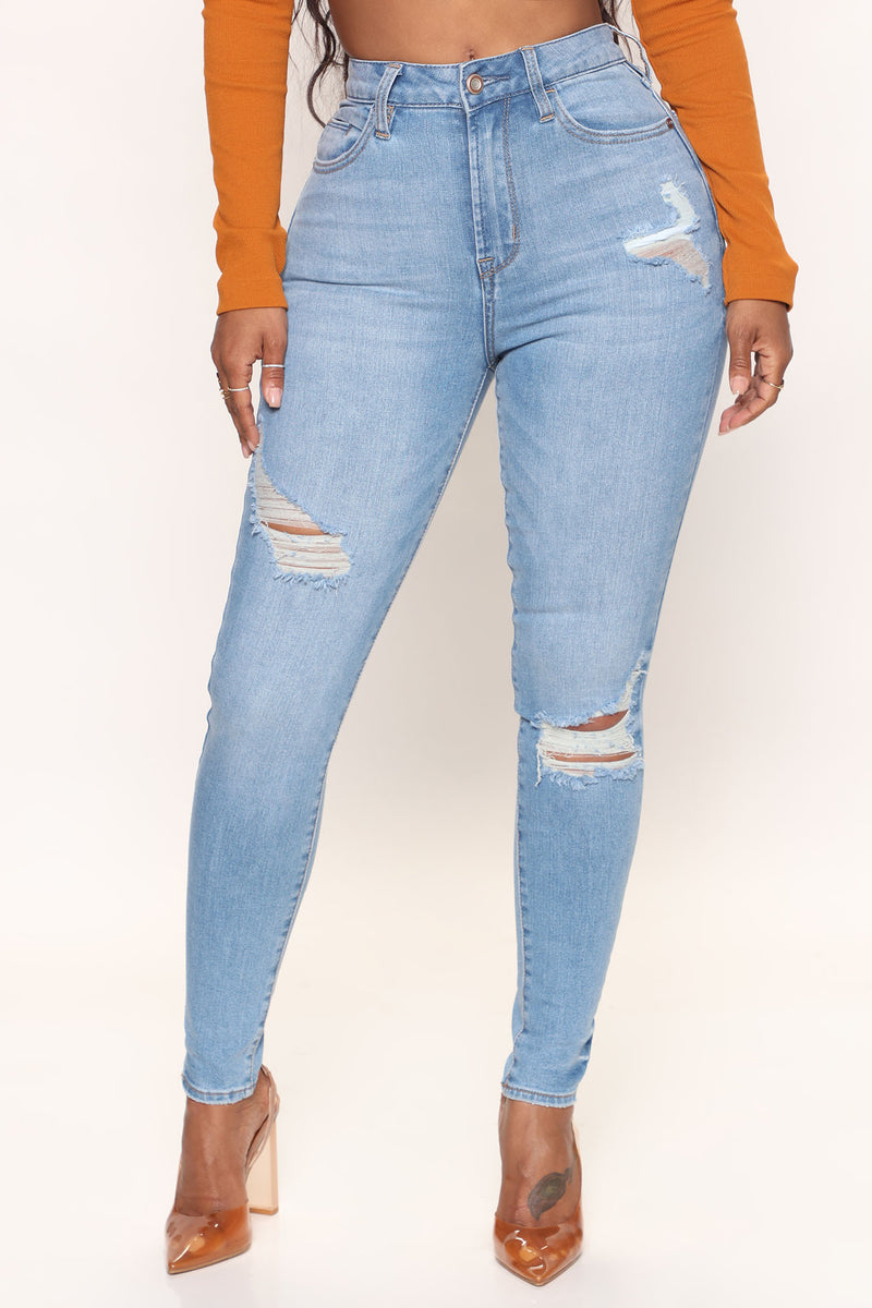 Sneaking Out Stretch Skinny Jeans - Medium Wash | Fashion Nova, Jeans ...