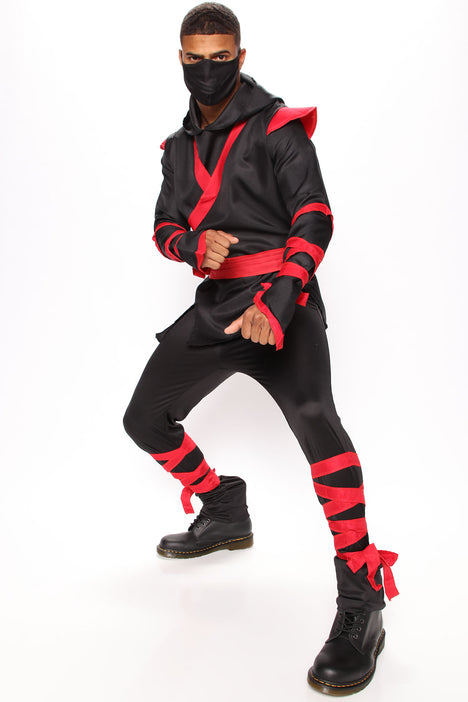 Dragon Ninja Master 5 Piece Costume Set - Black/Red