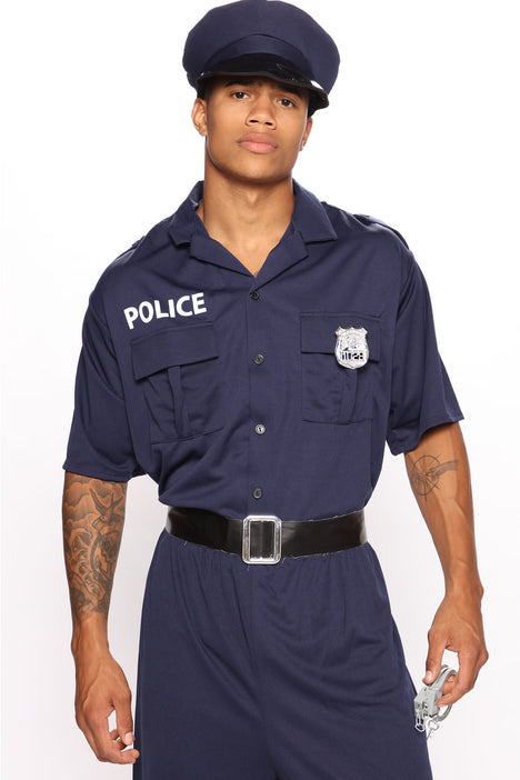 Men's Police Officer 6 Piece Costume Set in Navy Blue Size Medium by Fashion Nova