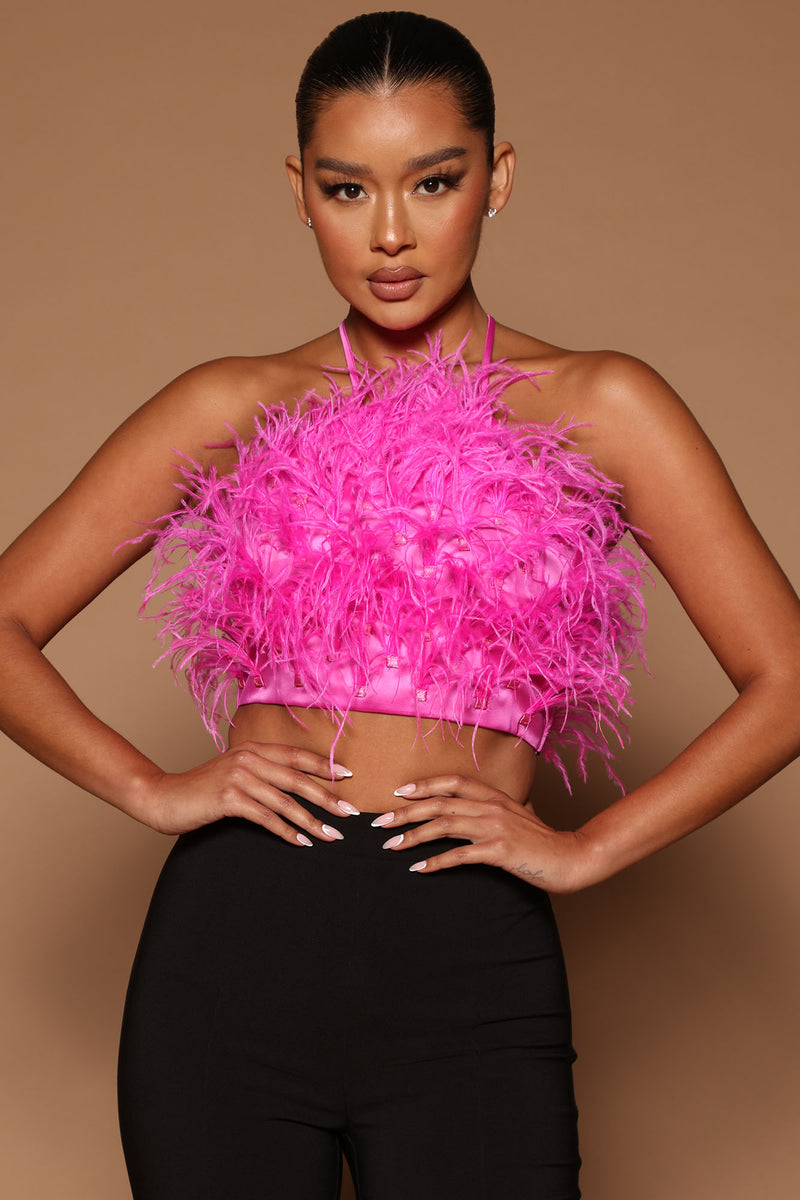 Eliza Feather Tank Top - Hot Pink | Fashion Nova, Luxe | Fashion Nova