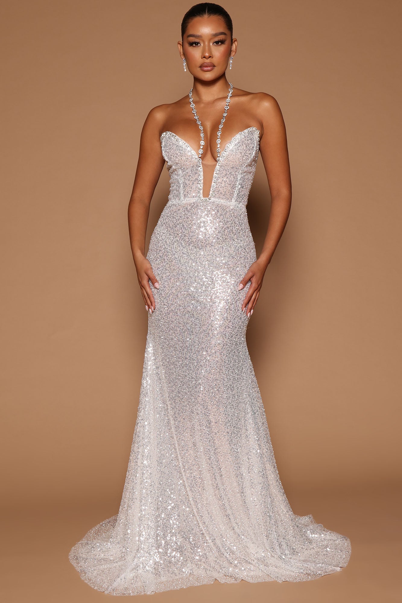 Fashion nova white sequin dress hotsell