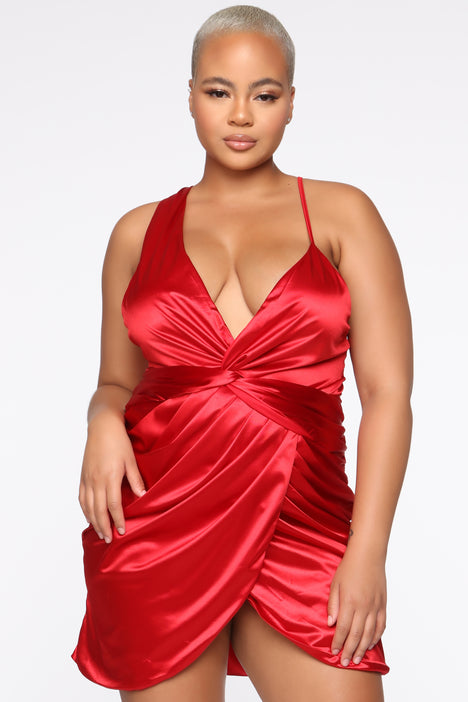 Got me twisted satin dress hot sale
