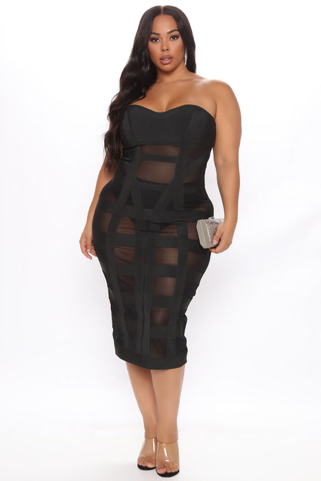Fashion nova plus deals size black dress
