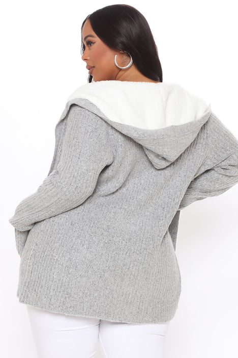 Far Gone Hooded Cardigan - Grey, Fashion Nova, Sweaters