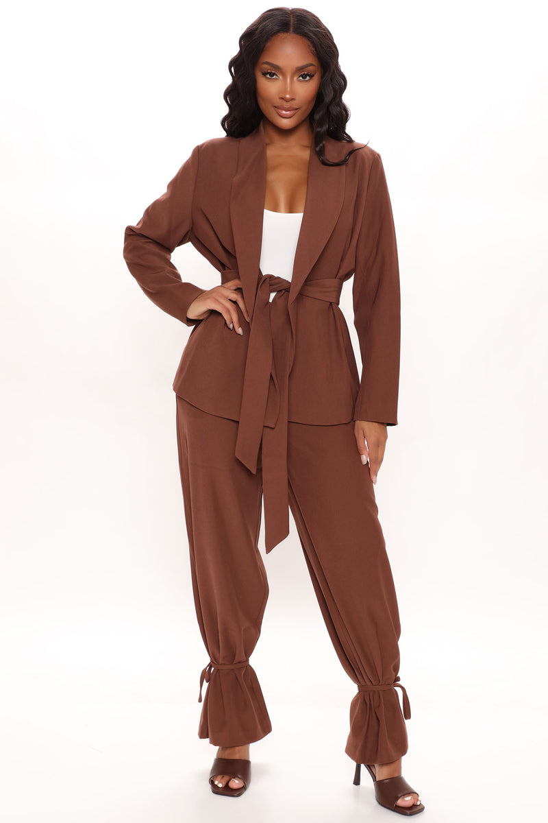 Glow Up Blazer Pant Set - Brown | Fashion Nova, Matching Sets | Fashion ...