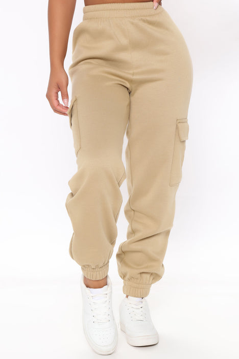 Tan joggers womens hot sale