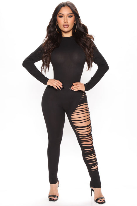 Black long sleeve jumpsuit fashion on sale nova