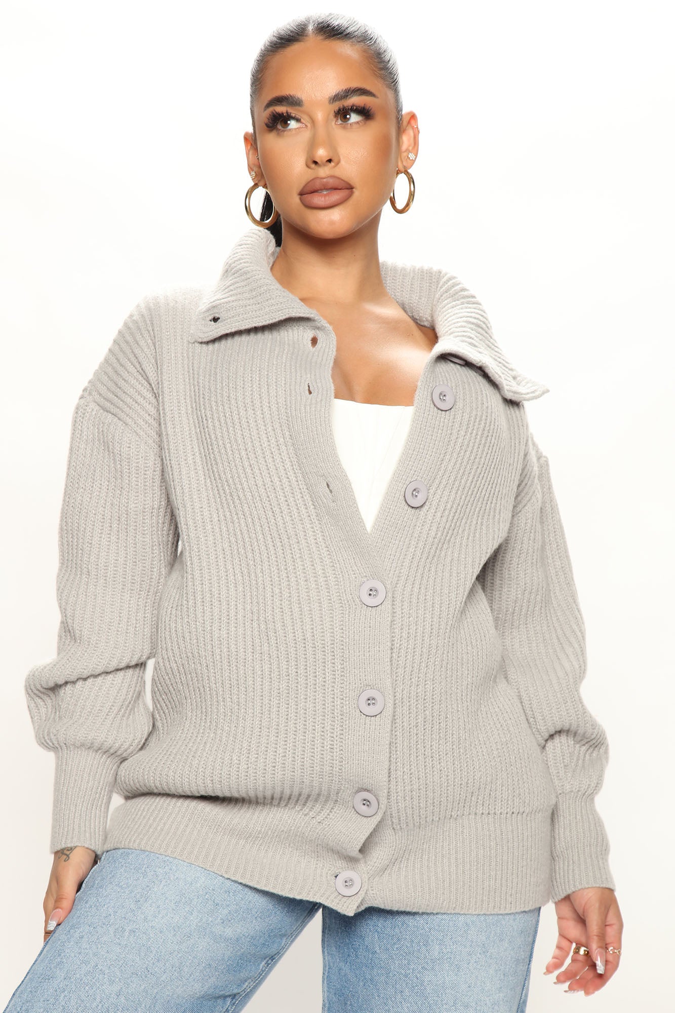 Places To Be Cardigan Grey Fashion Nova Sweaters Fashion Nova