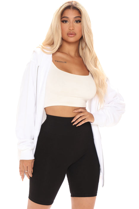 Zipper up crop top hot sale fashion nova