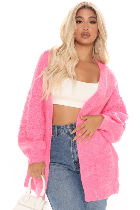 Highlight Of Your Day Sweater Cardigan Pink Fashion Nova